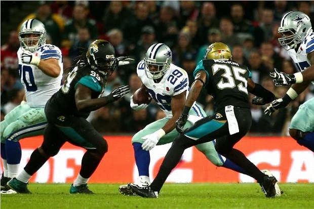 The Dallas Cowboys faced the Jacksonville Jaguars at Wembley Stadium in London on November 9th, 2014. (Photo by Charlie Crowhurt/Getty Images)