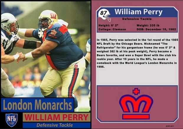 William "Refrigerator" Perry with the London Monarchs in 1996 (Willie O'Burke/Bill Jones)