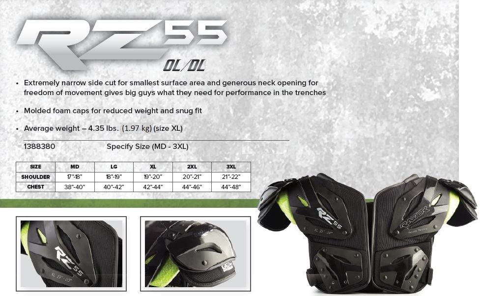 Razor RZ55 Shoulder Pad Description 1