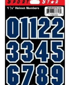 SportStar Block Number Helmet Decals Navy